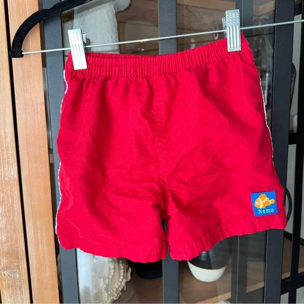 Vintage Finding Nemo disney pixar swim trunks shorts toddler boy embroidered